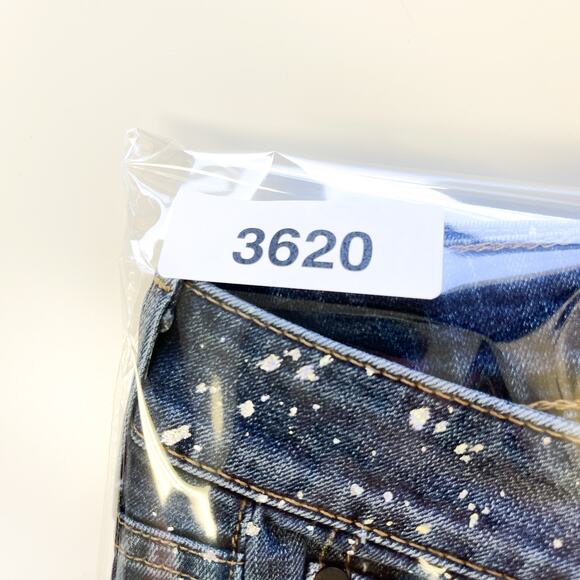 Level 99 Size 25 Low Rise Ankle Skinny Stretchy Denim Jeans Silver Foil Speckles - Picture 9 of 9